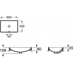 Roca ONA A32768M00C 半嵌入式面盆：方形設計、單孔配置、簡約自然風